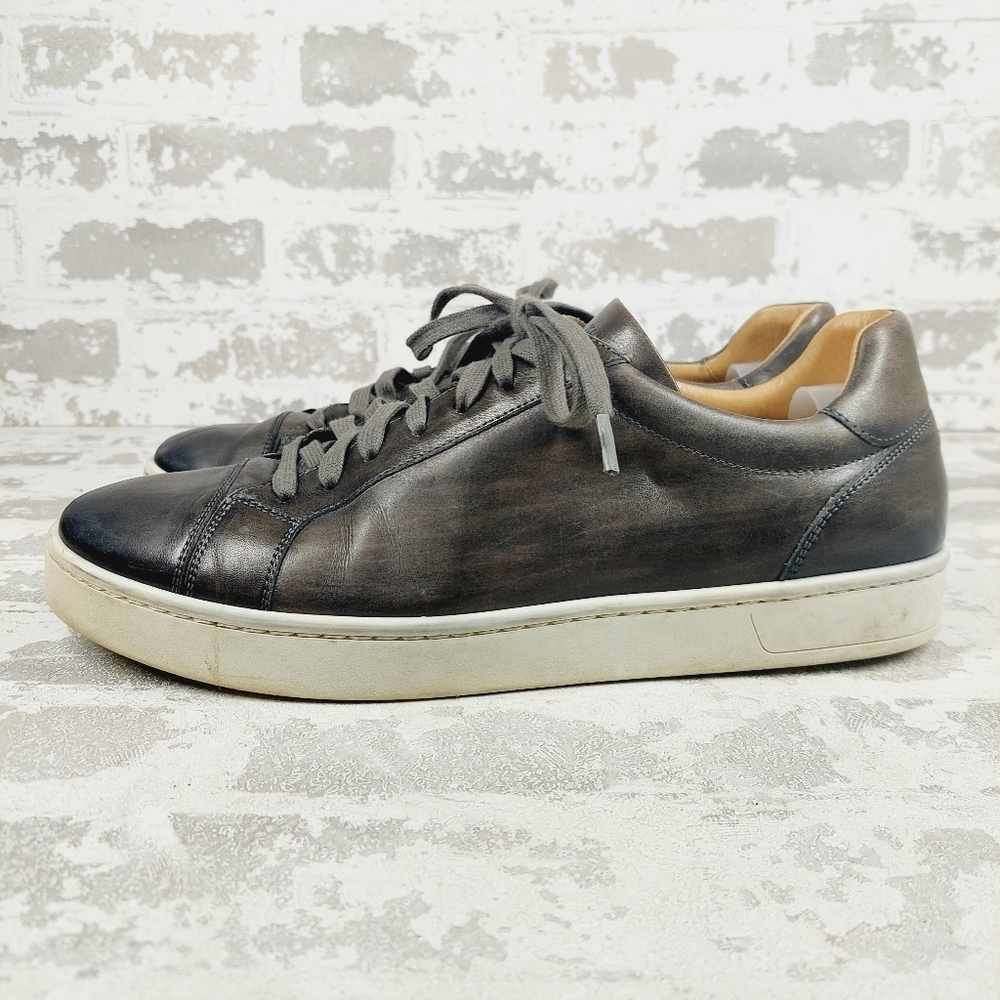 Magnanni for Neiman Marcus Dark Brown Leather Casual Sneakers K520